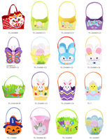 Nouveau panier de Pâques moderne et mignon en forme de lapin, sac cadeau pour bonbons, emballage pliable, léger, en feutre, personnalisable, décoration de vacances