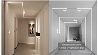 Bande LED COB à double blanc 3000K+6000K, effet d'eau courante pixelisée, 24V, adressable, à flux continu, IP20, Wi-Fi, pour paysage, effet de poursuite de chevaux