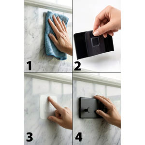 Modern Minimalist 8-Piece Wall Mounted Robe <b>Hooks</b> Traceless Adhesive Tape Hangers 10-14lb Capacity for <b>Bathroom</b> Kitchen Easy - Product Image 6