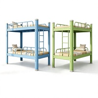 Lits superposés en métal multicolores personnalisés pour dortoirs d'enfants, structure sécurisée en acier pour enfants, maternelle, école, dortoir