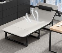 Cadre de lit pliant pour pause déjeuner réglable en acier pliable et portable pour la maison ou l'appartement