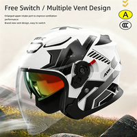 Casque de moto ouvert 3/4 Premium |   Équipement de sécurité pour moto à double lentille de marque privée |   Approvisionnement B2B personnalisé à guichet unique