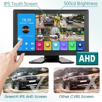 GreenYi 10.1in quad split DVR AI BSD Angle mort Détection de véhicules piétonniers Caméra moniteur 256G avec 2 bips d'alarme AI BSD KIT