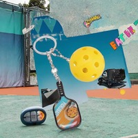 Porte-clés de pickleball miniature personnalisé avec logo, de haute qualité et durable, cadeau pour les amateurs de sport, accessoires de pickleball