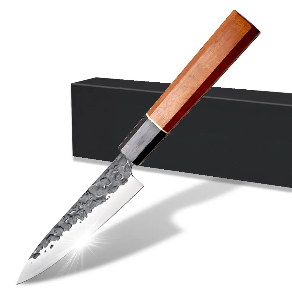 In Stock 5 Inch Wood Slicing Steak Chef Knife With Japanese Octagonal Handle Custom Logo Kitchen Knives