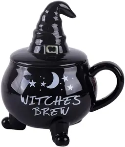 Tazza da Caffè Halloween da 14oz, Tazza Novità Strega di Halloween, Tazza da Caffè Infuso di Streghe di Nightmare Before Christmas - Product Image 1