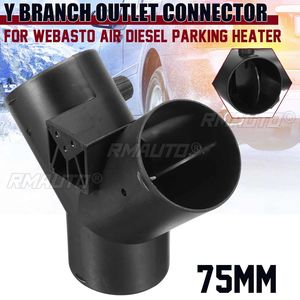 Connecteur en Y/T pour conduit d'air de chauffage de voiture 60mm/75mm avec double vanne de régulation pour chauffage de stationnement diesel Webasto - Product Image 1
