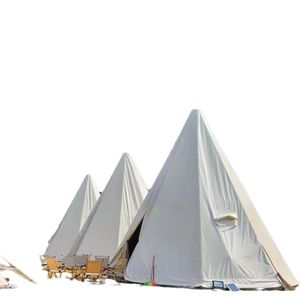 Outdoor Large Tipi Tent <b>Canvas</b> Steel <b>Frame</b> Quick Opening Four Season Waterproof UV Resistance Wedding Party Use - Product Image 4