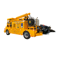 Machine à projeter du béton humide portable à quatre roues motrices hydrauliques de 20 m3/h avec pompe et moteur pour projets extérieurs