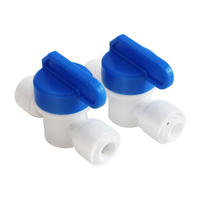 Raccord rapide en plastique pour mini-vanne 1/4" 3/8" pour filtre à eau RO et purificateur d'eau, idéal pour l'arrosage et l'irrigation