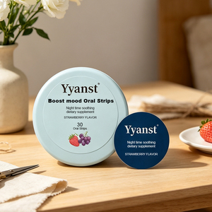 OEM ODM Bandes buccales pour améliorer l'humeur, apaisantes pour la nuit, complément alimentaire, saveur fraise, dissolution rapide, 30 pièces, boîte ronde - Product Image 6