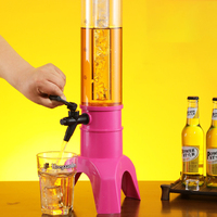 Dispenser bir plastik, menara bir kreatif, minuman minum 1,5l/3L dengan lampu led dan es