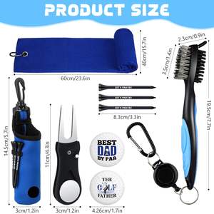 Kit d'accessoires de golf personnalisés, kit de nettoyage de clubs de golf, serviette en microfibre, brosse de nettoyage, outil de réparation, sac à balles pour hommes et femmes, cadeaux - Product Image 2