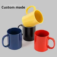Mug à café en porcelaine émaillée colorée de 330 ml (11 oz), tasse en céramique classique multicolore avec poignée pour thé, latte, café