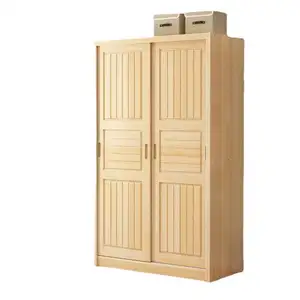 寝室の家具のドア固体木製の服ミラー寝室のワードローブクローゼット