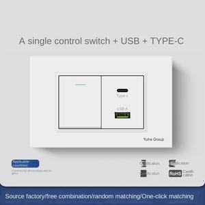Interruptor de pared moderno para oficina en casa, hotel, enchufe de pared, interruptor de TV y ordenador, enchufe de pared con carga rápida tipo C de 18W - Product Image 5