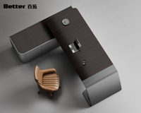 Set Scrivania e Sedia in Legno Massello e Melamina, Forma a L, Arredo Ufficio dal Design Moderno per Uso Scolastico