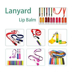Custom Label Long String Organic <b>Sunscreen</b> Lip Stick Fruit Flavor Vegan Honey Keychain Compact Premium Lanyard Lip Balm - Product Image 2