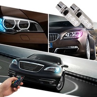 Note 10 — ampoules de lecture canbus, pièces à filaments pour voiture, lumière multicolore RGB LED avec télécommande de voiture t10 w5w