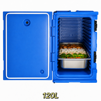Conteneur isotherme commercial pour aliments de 120 L |   Boîte de transport isotherme pour traiteur avec support pour bacs GN