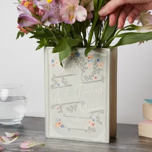 Vas buku dipersonalisasi vas buku keramik untuk bunga