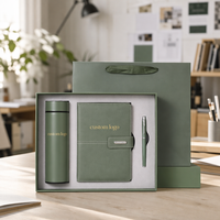 Ensemble de papeterie professionnelle en cuir avec bloc-notes, stylo et batterie externe magnétique en spirale, planificateur quotidien rechargeable, vente en gros