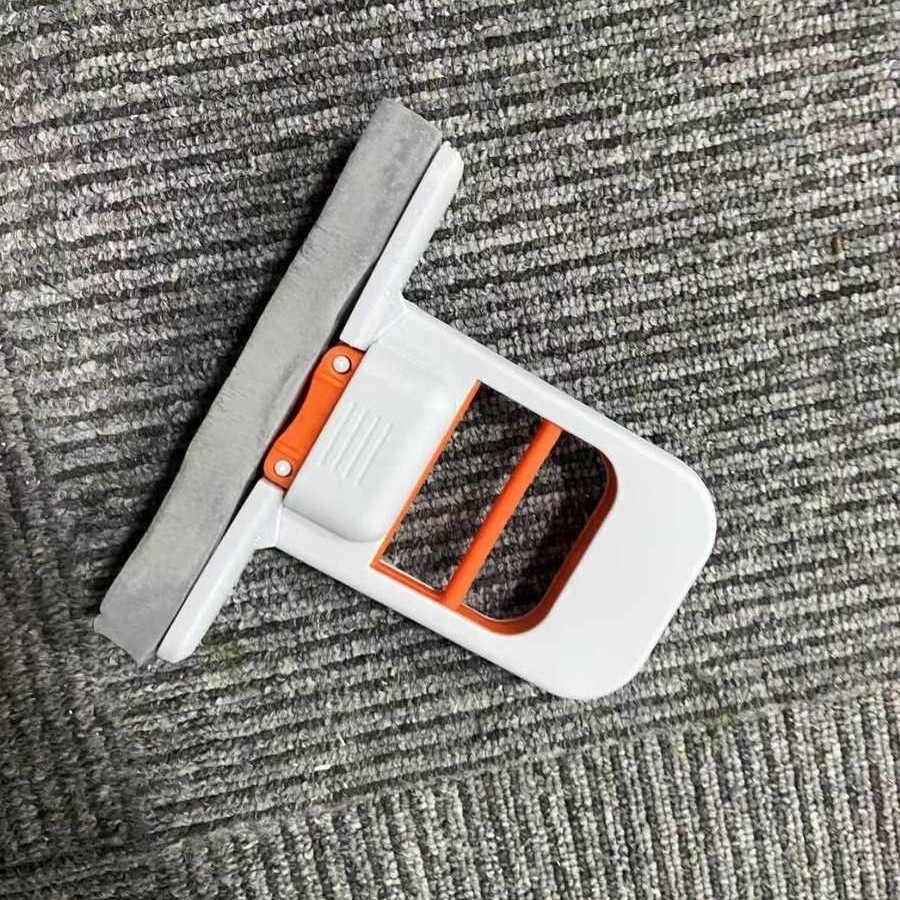 Serpillère à main blanche et orange [Livrée avec 1 tête d'éponge]