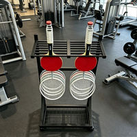 Chariot de rangement mobile multifonctionnel pour raquettes de sport avec roues – Présentoir pour raquettes de badminton et de tennis de table