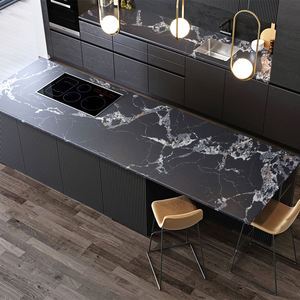 Pierre artificielle polie TMZ 5095 Napoleon Black ODM/OEM, grande dalle pour comptoir de cuisine d'hôtel moderne, dessus de lavabo, ignifuge - Product Image 5