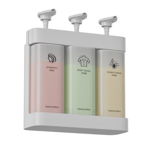 Dispensador de Jabón y Champú Triple ABS Ecológico para Montar <span class=keywords><strong>en</strong></span> la Pared con Botella Recargable para Hoteles - Product Image 3