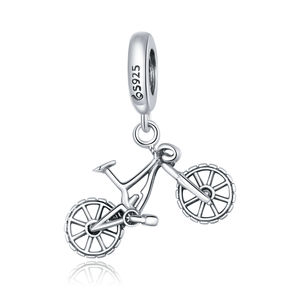 Mode Sterling Silver 925 Mountain Bike Pendentif Charme pour DIY Collier ou Bracelet Fabrication de Bijoux - Product Image 1