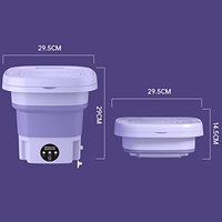 Lave-Linge Automatique Pliable Portable Mini Grande Capacité 8L pour Chaussettes, Vêtements de Bébé et Serviettes – Utilisation VR et Domestique
