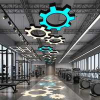 Luminaire suspendu LED en forme d'engrenage, lampe industrielle en anneau, luminaire suspendu personnalisable pour plafond, idéal pour salle de sport, bureau, club de fitness