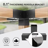 Support de poutre de pergola galvanisé robuste avec plaque de renfort pour une capacité de charge supplémentaire et une résistance au vent accrue