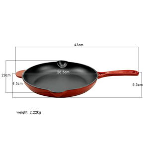Poêle en <span class=keywords><strong>fonte</strong></span> pré-assaisonnée antiadhésive à surface lisse pour la cuisine domestique et les restaurants - Product Image 3