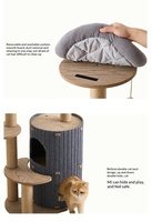 Arbre à chat pour petits appartements - Cadre d'escalade compact en panneau de densité avec lit intégré, griffoir et perchoirs - Simplicité