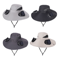 Casquette de baseball d'été respirante en maille polyester avec ventilateur solaire intégré