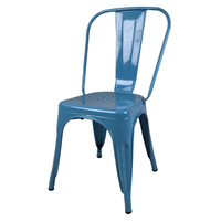 Chaises de salle à manger industrielles multicolores en fer et métal pour la maison, le jardin et le parc.