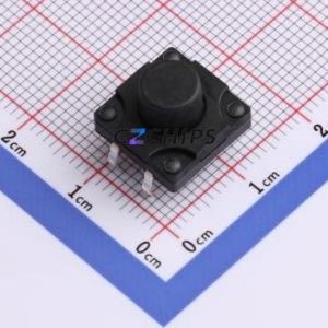 TC-00121FS-080E Tactile Switch Through hole Component (THT)-4P,12x12mm Switch Single Pole Single Throw Round Button 2.5N 12mm - Product Image 1