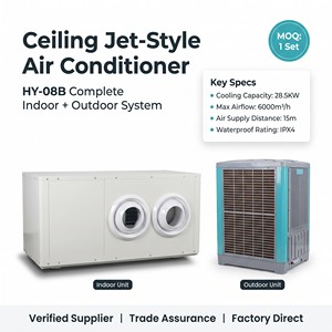Unité de refroidissement industrielle à jet de plafond, modèle de climatiseur, alimentation en air longue portée 55m, 58KW 380V, avec moteur de pompe automatique - Product Image 2