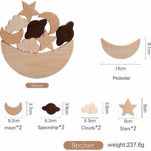 Juguete de Madera de Equilibrio con Forma de Estrella y Luna, Juegos Educativos de Apilamiento y Equilibrio para Niños de 2 a 4 Años - Product Image 5