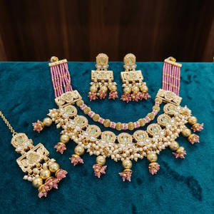 Wholesale PADMAWATI <b>BANGLES</b> High Quality Vintage Copper Gold Plated Crystal Bridal Wedding Jewelry <b>Set</b> Women's Long Mala - Product Image 5