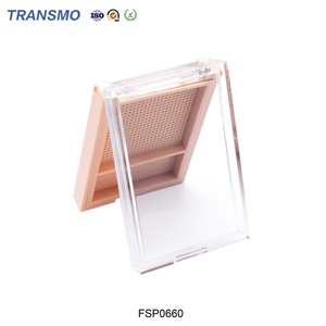 Boîte à poudre vide en plastique noir, conteneur pour blush, logo personnalisé, palette de contouring, tube pour poudre - Product Image 5