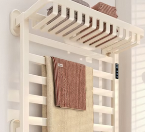 Sèche-serviettes électrique intelligent avec chauffage et séchage, design moderne, 4 barres, sans perçage, en alliage d'aluminium pour salle de bain - Product Image 1