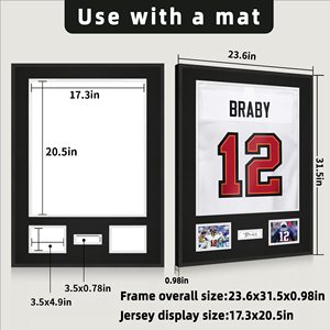 Vitrine en bois <span class=keywords><strong>pour</strong></span> maillot de sport, lot de 1, avec <span class=keywords><strong>passe</strong></span>-<span class=keywords><strong>partout</strong></span> et panneau acrylique incassable - Product Image 2