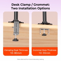 Support de moniteur double écran empilé verticalement, hauteur 850 mm, support de bureau pour 2 écrans, 14-32 pouces, 10 kg/écran, vente en gros personnalisée en usine