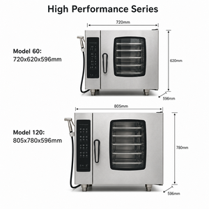 Four à vapeur combiné électrique commercial 120L, 5 plateaux, cuisson par convection, cuisson à la vapeur, fermentation, acier inoxydable, pour boulangerie, restaurant - Product Image 2