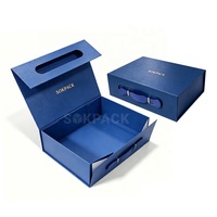 Boîte d'emballage pliable en carton rigide personnalisée, écologique, en matériaux recyclés, avec poignée, pour cadeaux d'entreprise