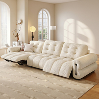 Canapé-lit électrique style crème, trois places, en tissu, pour salon, style minimaliste, inclinable, canapé électrique populaire pour la maison