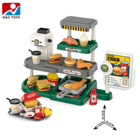 Jouets de restauration rapide, caisse enregistreuse de restaurant de hamburgers avec son, mini comptoir de magasin de jouets pour enfants
